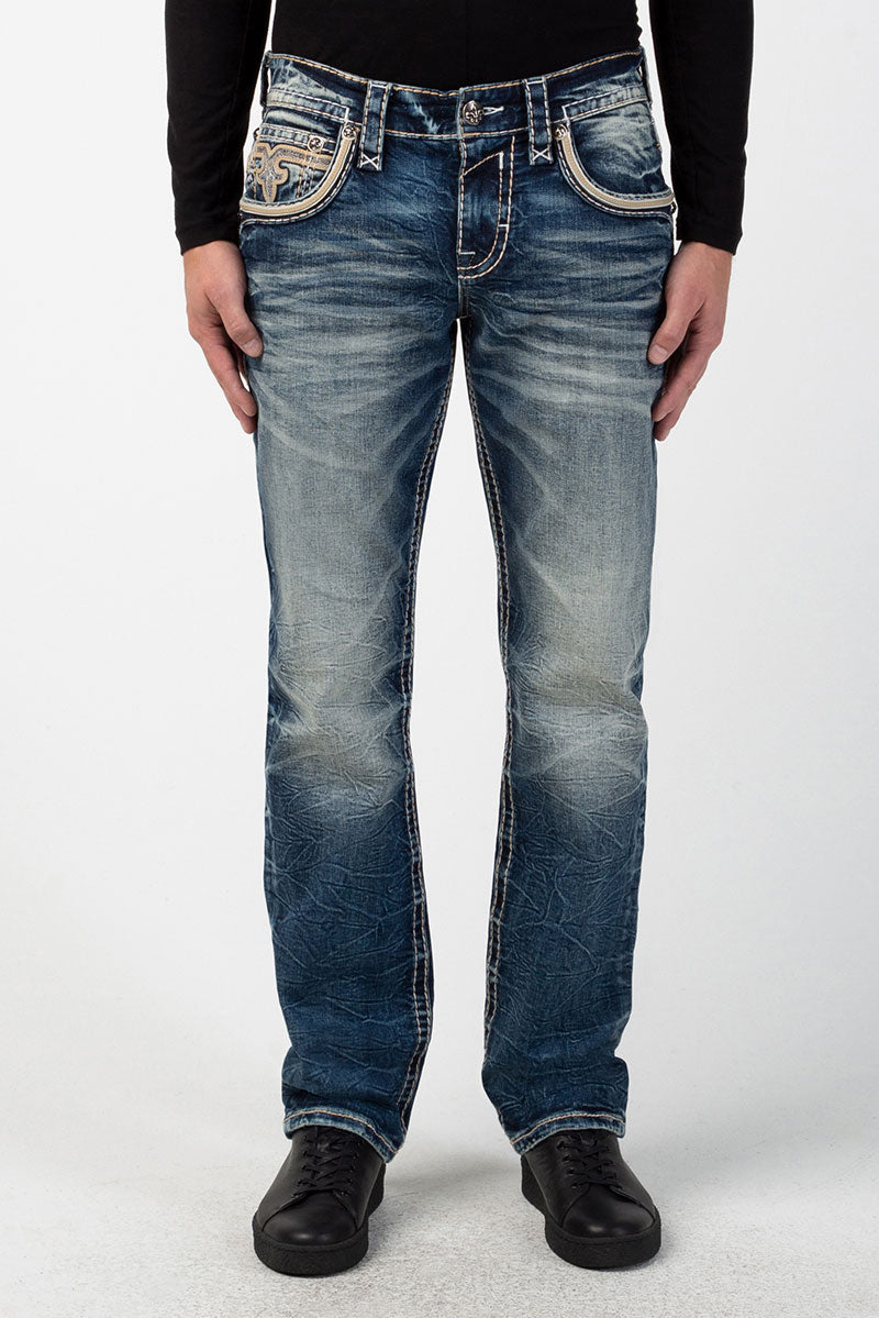 Tile Blue J202 Rock Revival Jeans Herren