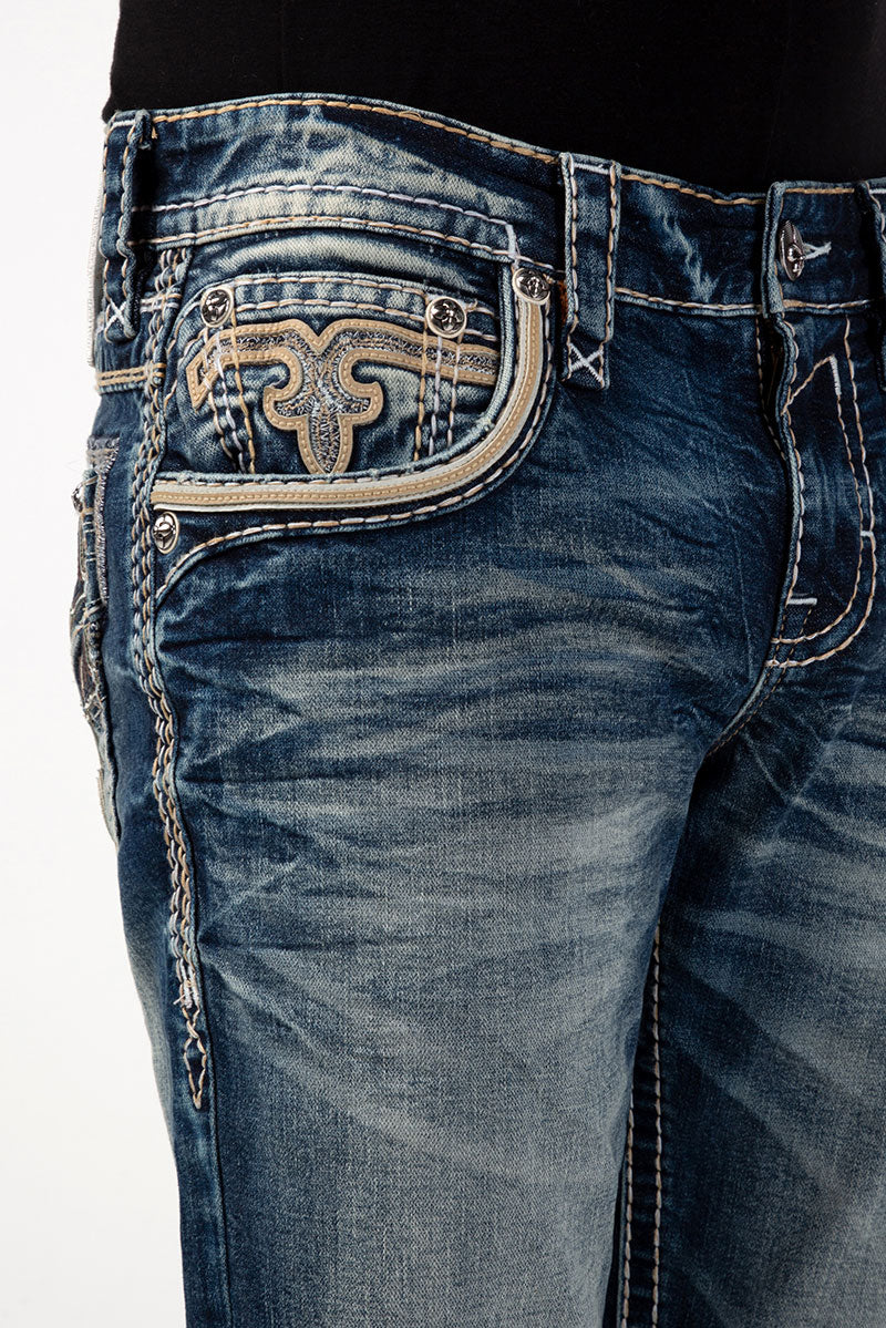 Tile Blue J202 Rock Revival Jeans Herren