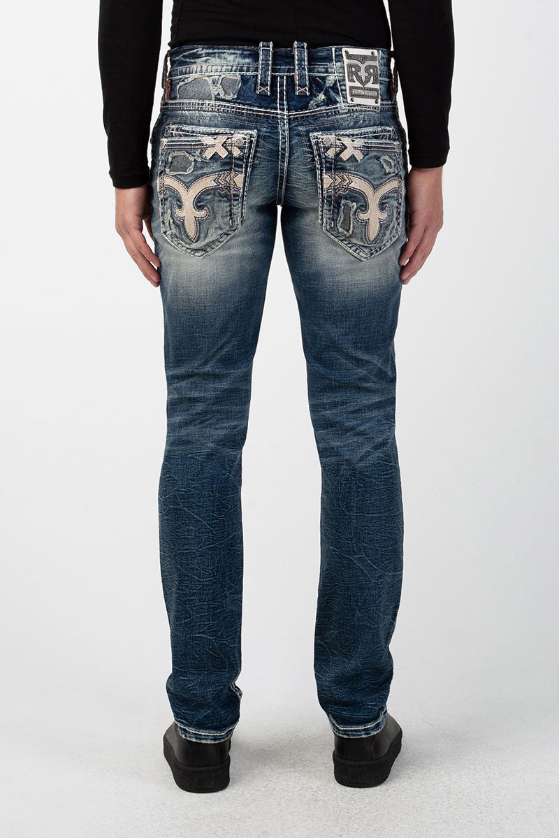Star White A201 Rock Revival Jeans Herren
