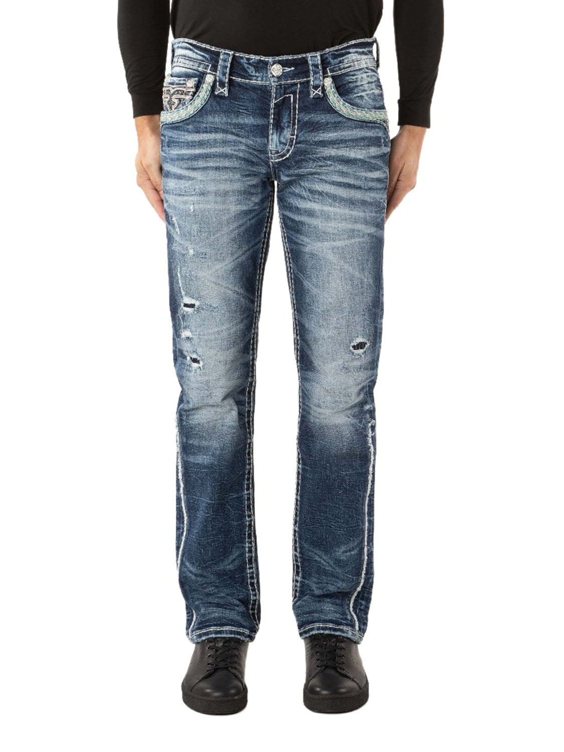 JAKUB J202 Jeans – Vorderansicht am Model auf weißem Hintergrund