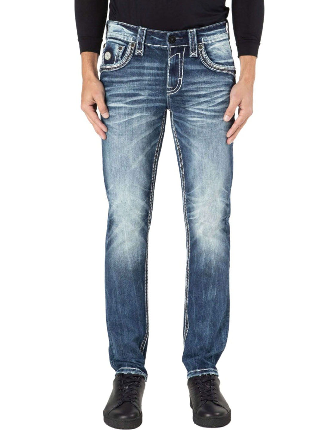 RP3849A202R Jeans Vorderansicht mit Model auf weißem Hintergrund