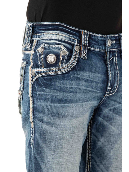 RP3918B206 Jeans Vordertasche im Detail auf weißem Hintergrund