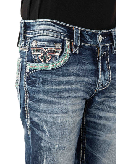 JAKUB J202 Jeans – Detail der Vordertasche auf weißem Hintergrund