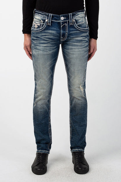 Star White A201 Rock Revival Jeans Herren