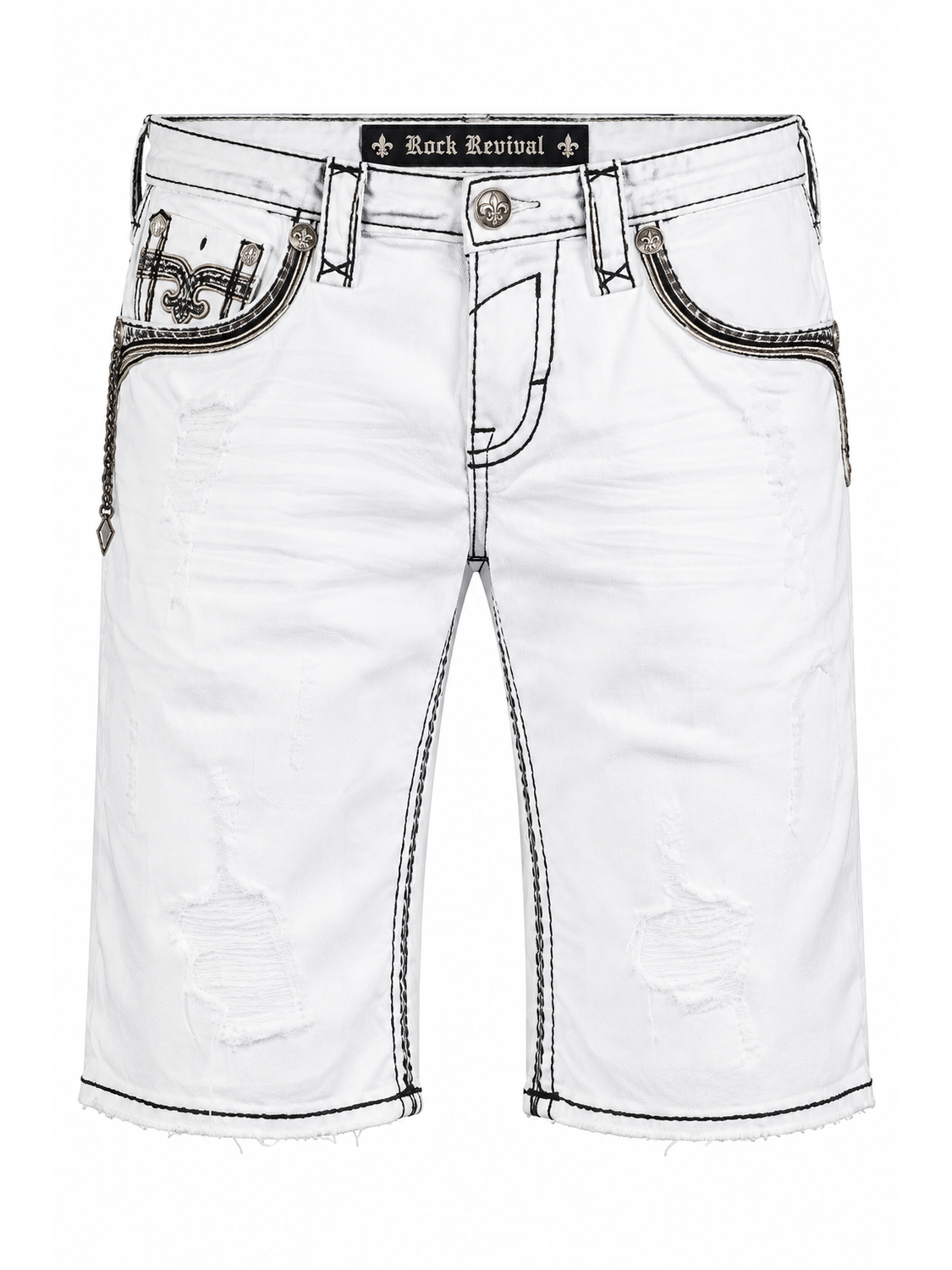 RP5630H200 – weiße Denim-Shorts frontal ohne Model
