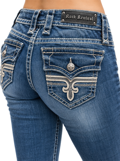 Rock Revival Tori T13 Damenjeans – Rückentasche in schräger Nahansicht